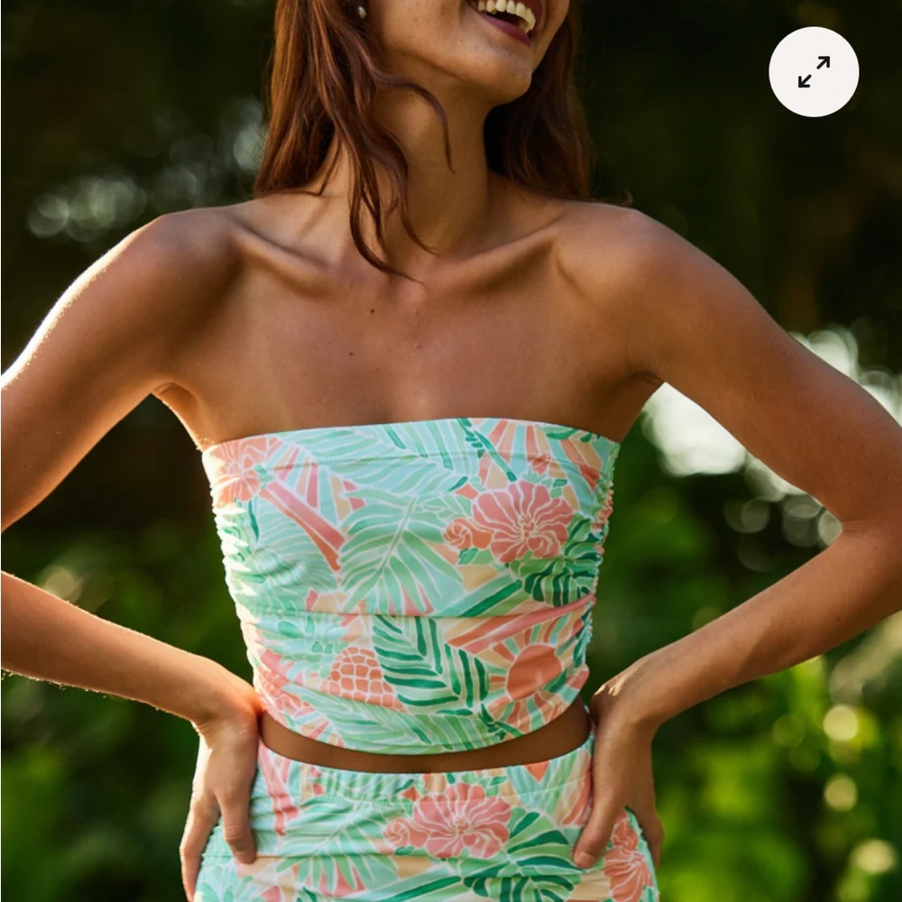 Kenny Flowers Crop Top with Ruching